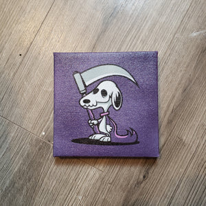 Grim Snoopy - 6 " x 6" in CANVAS