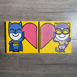 Bats loves Cats - 6 " x 6" in CANVAS