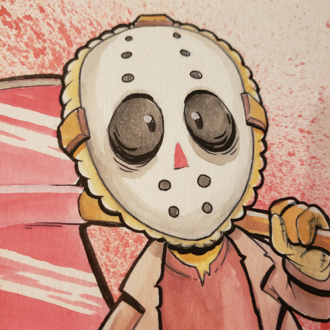 FRIDAY THE 13TH 7 in. X 11 in. WATERCOLOR