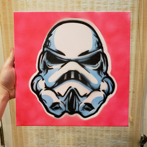 Storm Trooper head painting- 12" X 12" CANVAS