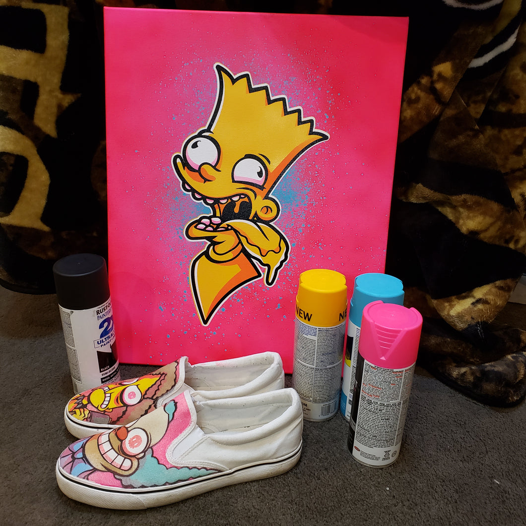 TONGUE OUT BART spray painting