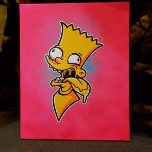 TONGUE OUT BART spray painting
