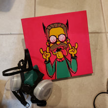 Load image into Gallery viewer, Evil Ned paper stencil - 12&quot; x 12&quot; CANVAS