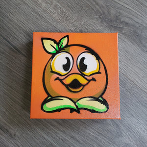 Orange Bird Head - 6 " x 6" in CANVAS